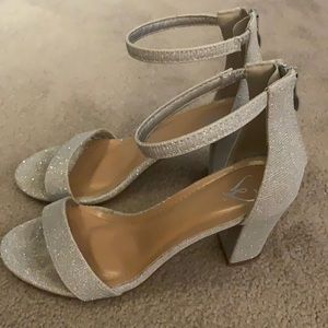 silver glitter heels!